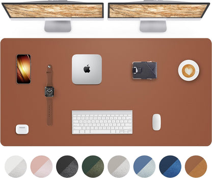 AFIING Large Desk Mat 55" x 24" - PU Leather Desk Pad Protector, Waterproof Non-Slip Extended Mouse Pad for Office Desk, Keyboard, Laptop and Home Workspace (Black)