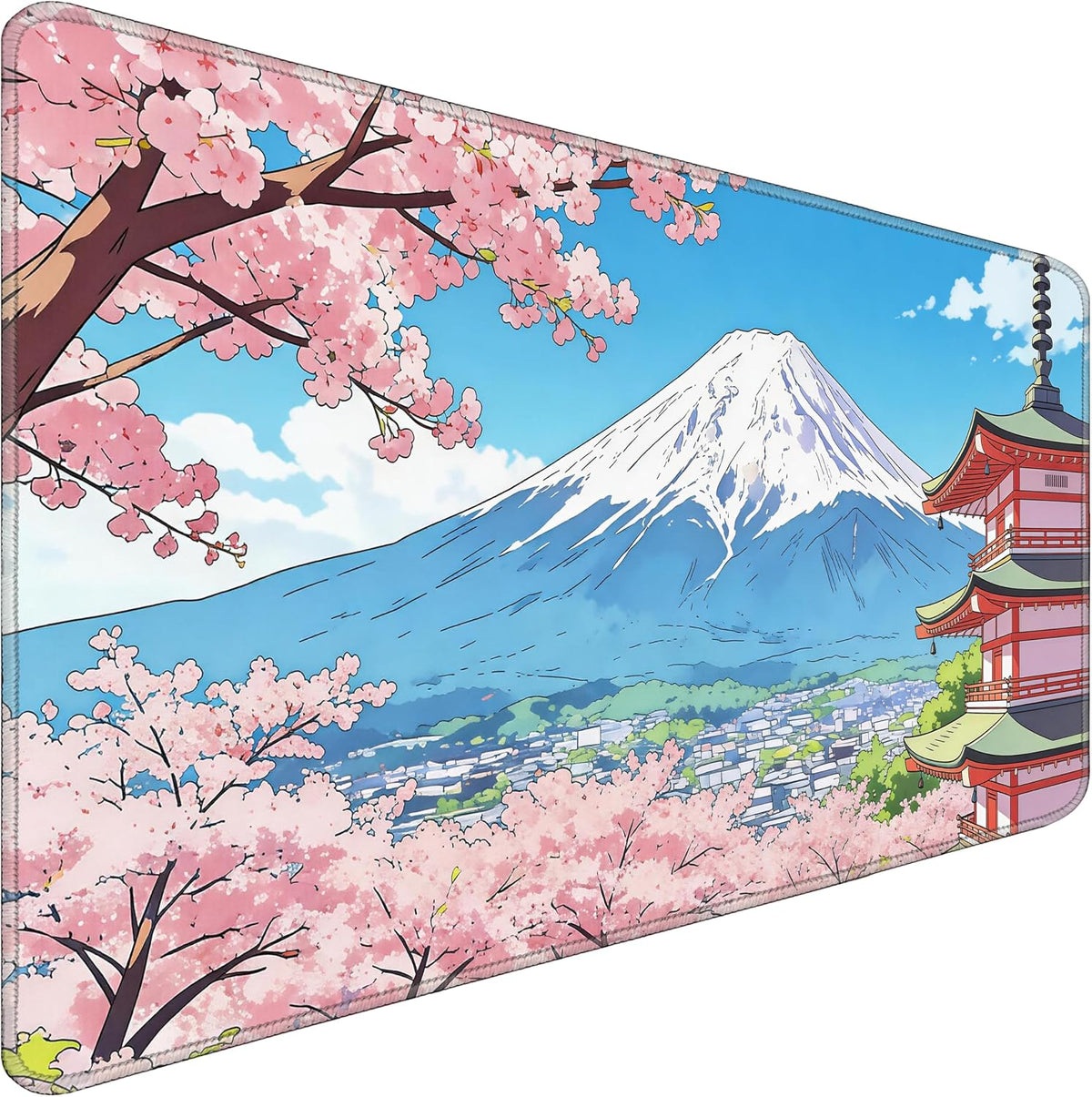 31.5" x 15.7" Waterproof Fabric Desk Pad, Rubber Anti-Slip Base, Stitched Edges No Curling, Fits Laptop Keyboard and Mouse, Smooth Office Mat Large Mouse Pad for Work Game, Black
