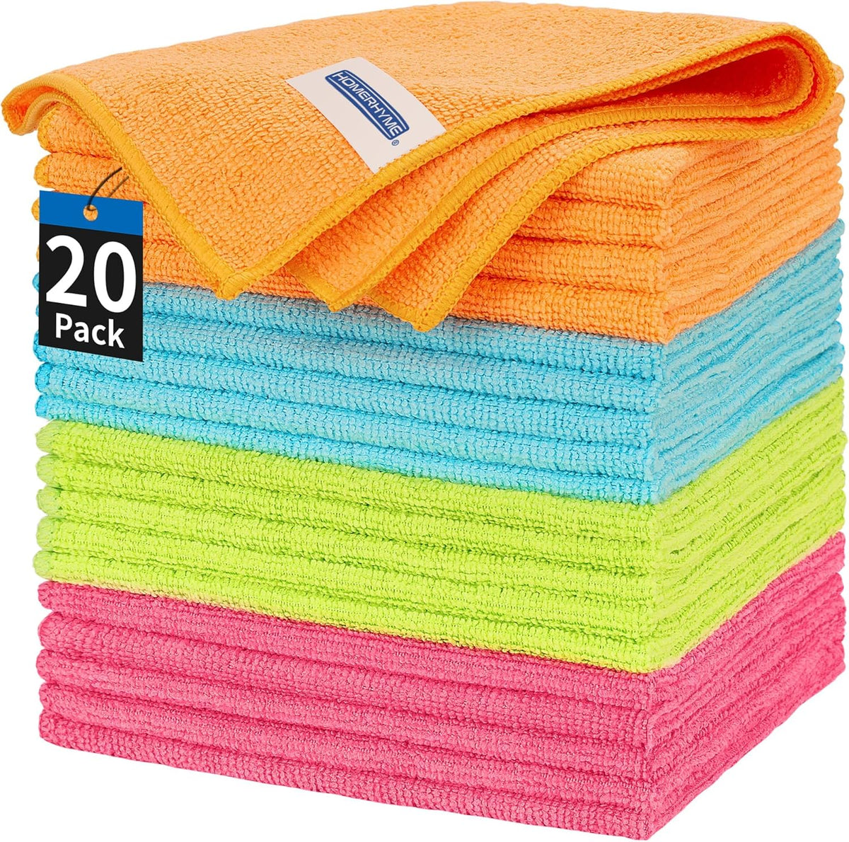 Microfiber Cleaning Cloth, Cleaning Rags Microfiber Towel Bulk Absorbent Lint-Free Wash Cloths, All-Purpose Shop Towels for Cars, Automotive, Garage, Home & Kitchen 11.5"*11.5"