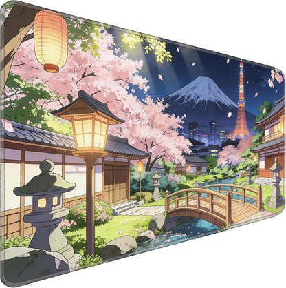 31.5" x 15.7" Waterproof Fabric Desk Pad, Rubber Anti-Slip Base, Stitched Edges No Curling, Fits Laptop Keyboard and Mouse, Smooth Office Mat Large Mouse Pad for Work Game, Black
