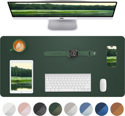 Large Desk pad mat,Mouse Pad,Office Desk Mat, Non-Slip PU Leather Desk Blotter,Large Desk pad,Waterproof Keyboard mat for Office/Home/Decor (Black,48" x 17")