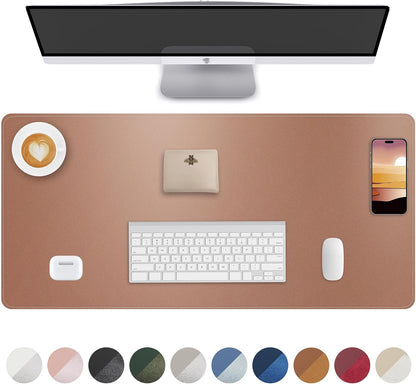 AFIING Large Desk Mat 55" x 24" - PU Leather Desk Pad Protector, Waterproof Non-Slip Extended Mouse Pad for Office Desk, Keyboard, Laptop and Home Workspace (Black)