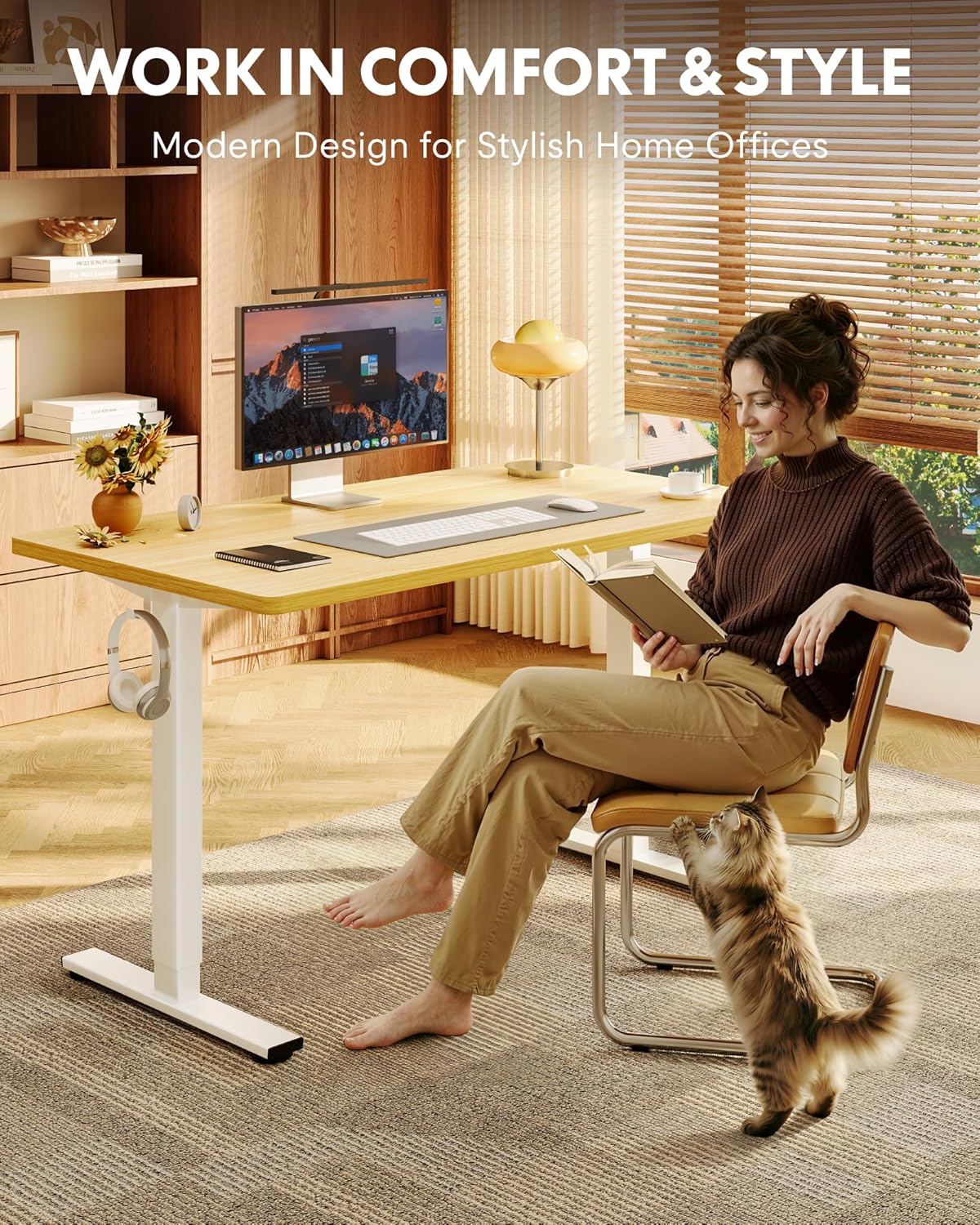EN1 48"x24" One-Piece Standing Desk, White