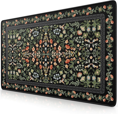 iCasso Desk Mat for Keyboard and Mouse, Large Mouse Pad, Desk Pad Mat, Anti-Slip Big Mousepad with Stitched Edges for Computer Desktop(Deep Green)