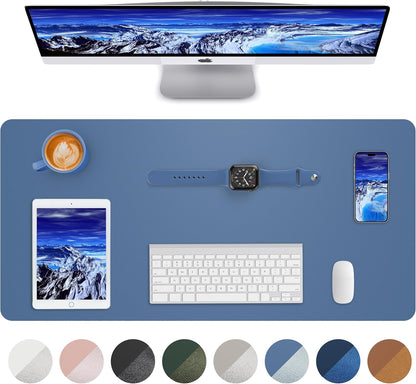 Large Desk pad mat,Mouse Pad,Office Desk Mat, Non-Slip PU Leather Desk Blotter,Large Desk pad,Waterproof Keyboard mat for Office/Home/Decor (Black,48" x 17")