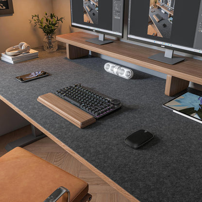 DAWNTREES Felt Desk Mat, Computer Mat for Desk, Dark Gray (36x12Inches)