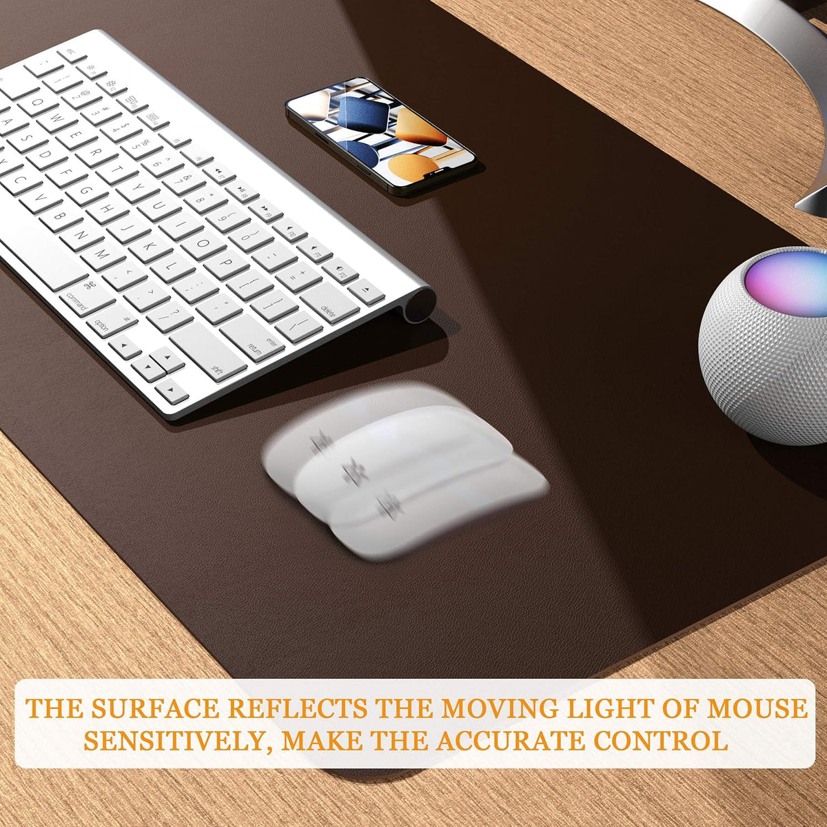 YSAGi Non-Slip Leather Desk Pad, Waterproof Laptop Computer Desk Keyboard Mat, Table Protector Blotter Mat, Large Mouse Pad for Office/Work/Home/Decor(Dark Brown, 31.5" x 15.7")