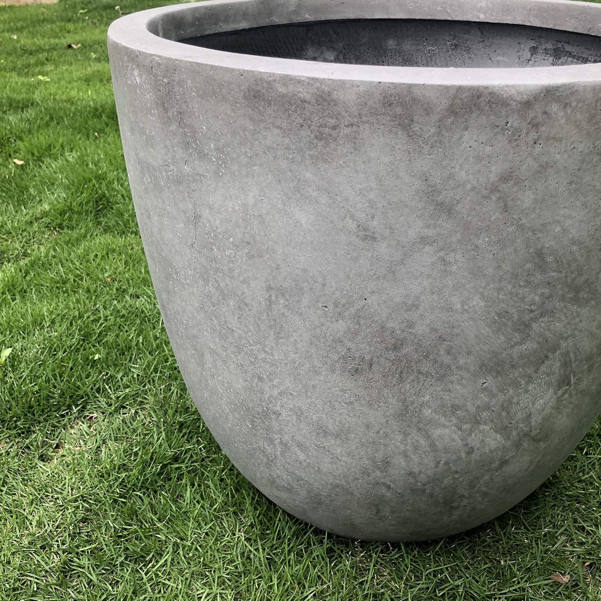 Kante 8.9" H x 10" W Small Concrete Planter, Compact Desktop Plant Pot with Drainage Hole & Rubber Plug – Lightweight Breathable Cement Container for Succulents, Cactus, Herbs, Indoor Outdoor, Gift