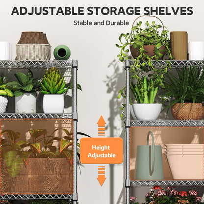 M MZG 450 lbs Steel Storage Shelving 3-Tier Utility Shelving Unit Steel Organizer Wire Rack for Home,Kitchen,Office (11.8" D x 17.7" W x 26.3" H) - Colors B