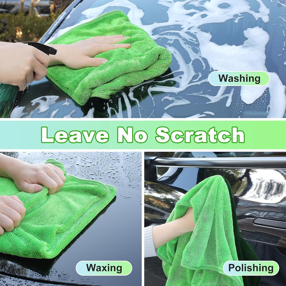 18 Pack Microfiber Cleaning Cloth, Kitchen Towels for Dish Drying Washing, Absorbent Streak Free Lint Free Rags for Cleaning, Reusable and Washable Towels - 10" x 10"