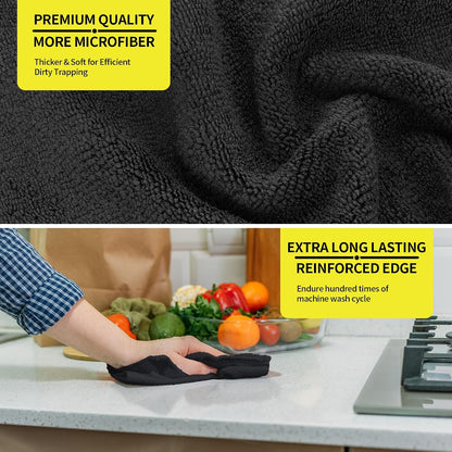 Microfiber Cleaning Cloth, Cleaning Rags Microfiber Towel Bulk Absorbent Lint-Free Wash Cloths, All-Purpose Shop Towels for Cars, Automotive, Garage, Home & Kitchen 11.5"*11.5"
