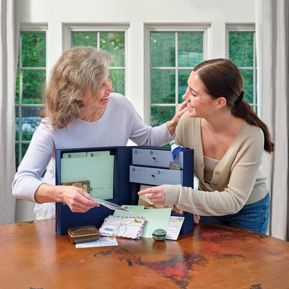 Savor | All-in-One Desk Organizer | Blue – Keep Desk, Office, and Home Organized All-in-One Storage System for Important Files, Documents, Stationery, and Office Supplies