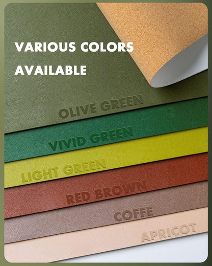 Double-Sided Desk Pad, 31.5"x15.7"Leather Desk Mat, Eco Cork Desk Pad Protector,Large Mouse Pad,Waterproof Desk Blotter for Office/Home(Coffee)