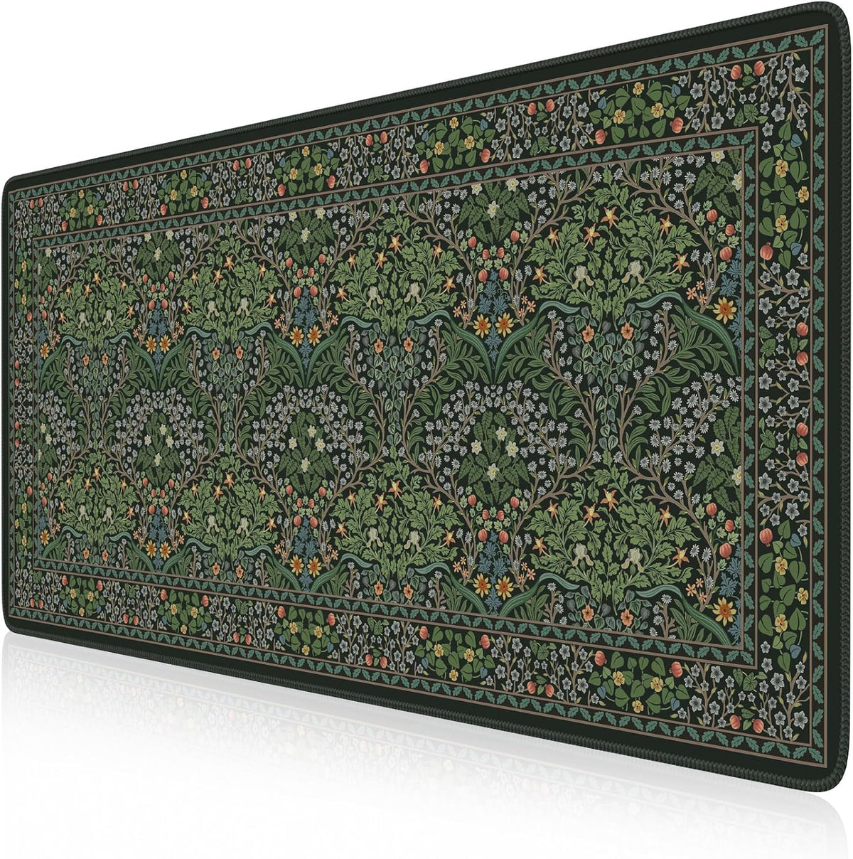 iCasso Desk Mat for Keyboard and Mouse, Large Mouse Pad, Desk Pad Mat, Anti-Slip Big Mousepad with Stitched Edges for Computer Desktop(Deep Green)