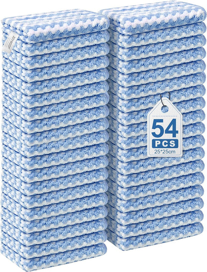 18 Pack Microfiber Cleaning Cloth, Kitchen Towels for Dish Drying Washing, Absorbent Streak Free Lint Free Rags for Cleaning, Reusable and Washable Towels - 10" x 10"