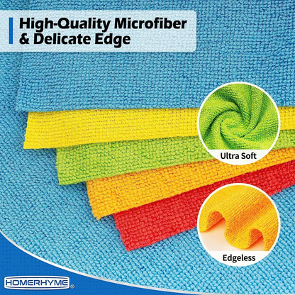 Microfiber Cleaning Cloth, Cleaning Rags Microfiber Towel Bulk Absorbent Lint-Free Wash Cloths, All-Purpose Shop Towels for Cars, Automotive, Garage, Home & Kitchen 11.5"*11.5"