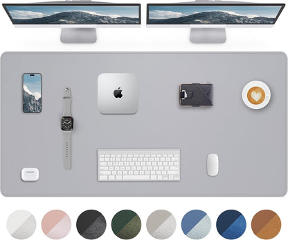 AFIING Large Desk Mat 55" x 24" - PU Leather Desk Pad Protector, Waterproof Non-Slip Extended Mouse Pad for Office Desk, Keyboard, Laptop and Home Workspace (Black)