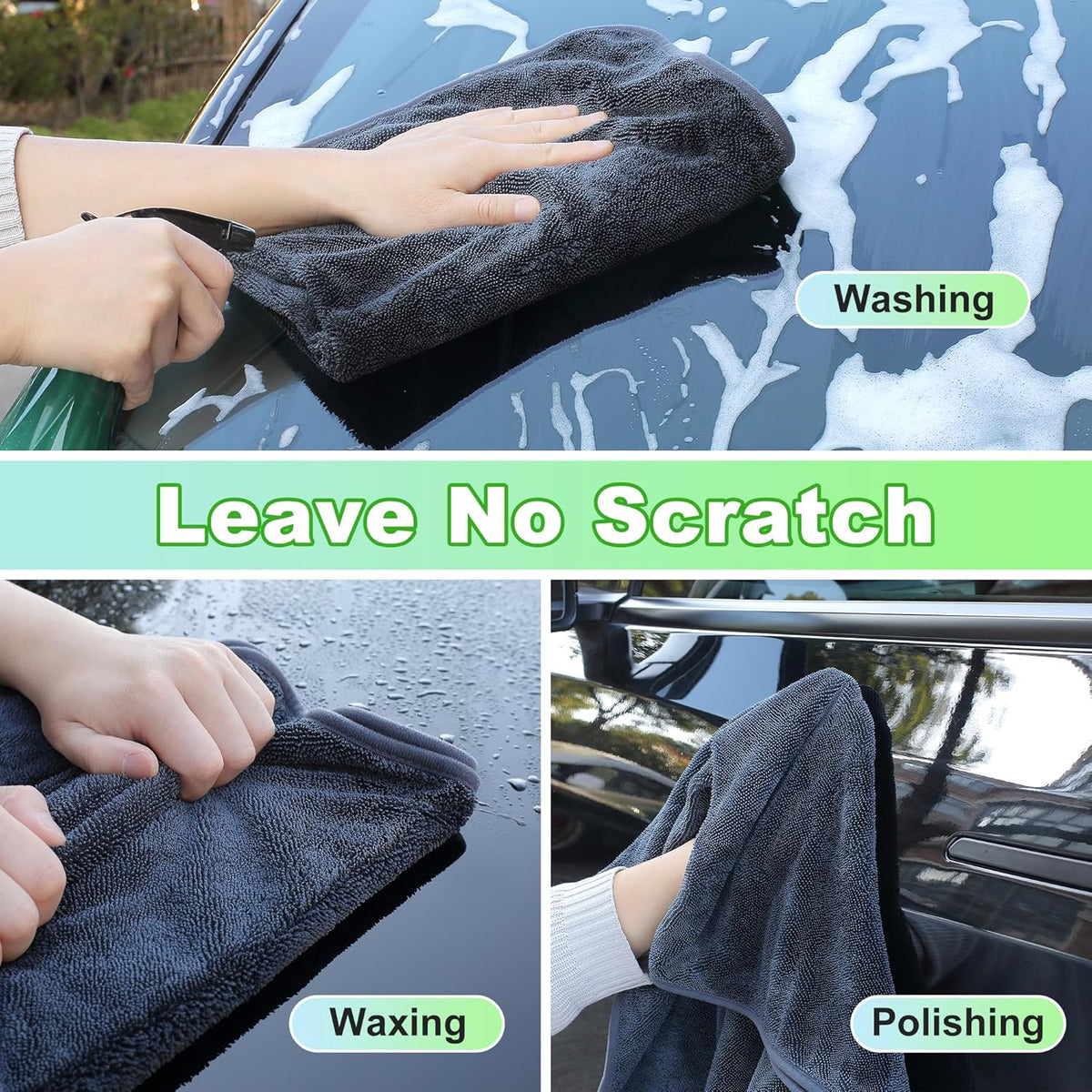 18 Pack Microfiber Cleaning Cloth, Kitchen Towels for Dish Drying Washing, Absorbent Streak Free Lint Free Rags for Cleaning, Reusable and Washable Towels - 10" x 10"