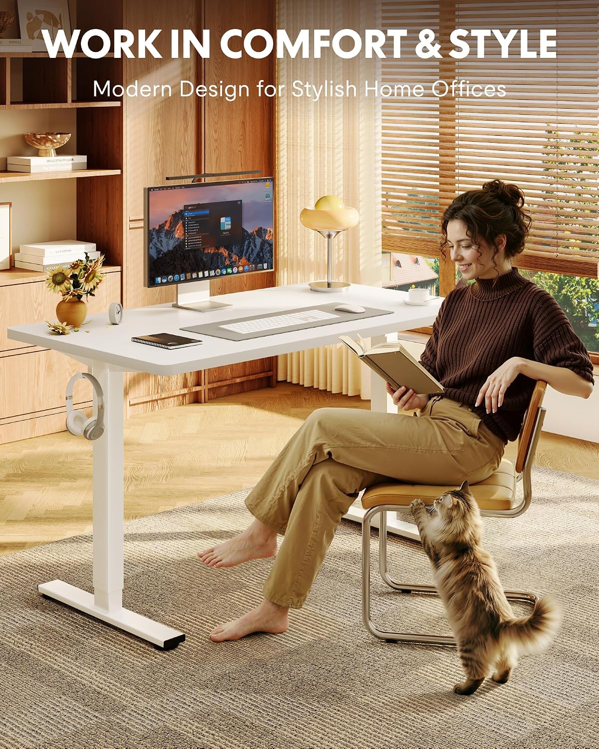EN1 48"x24" One-Piece Standing Desk, White