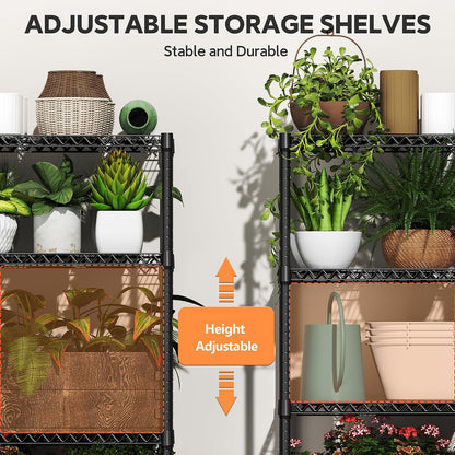 M MZG 450 lbs Steel Storage Shelving 3-Tier Utility Shelving Unit Steel Organizer Wire Rack for Home,Kitchen,Office (11.8" D x 17.7" W x 26.3" H) - Colors B