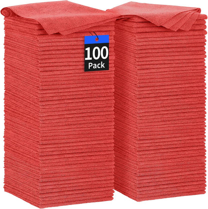 Microfiber Cleaning Cloth, Cleaning Rags Microfiber Towel Bulk Absorbent Lint-Free Wash Cloths, All-Purpose Shop Towels for Cars, Automotive, Garage, Home & Kitchen 11.5"*11.5"