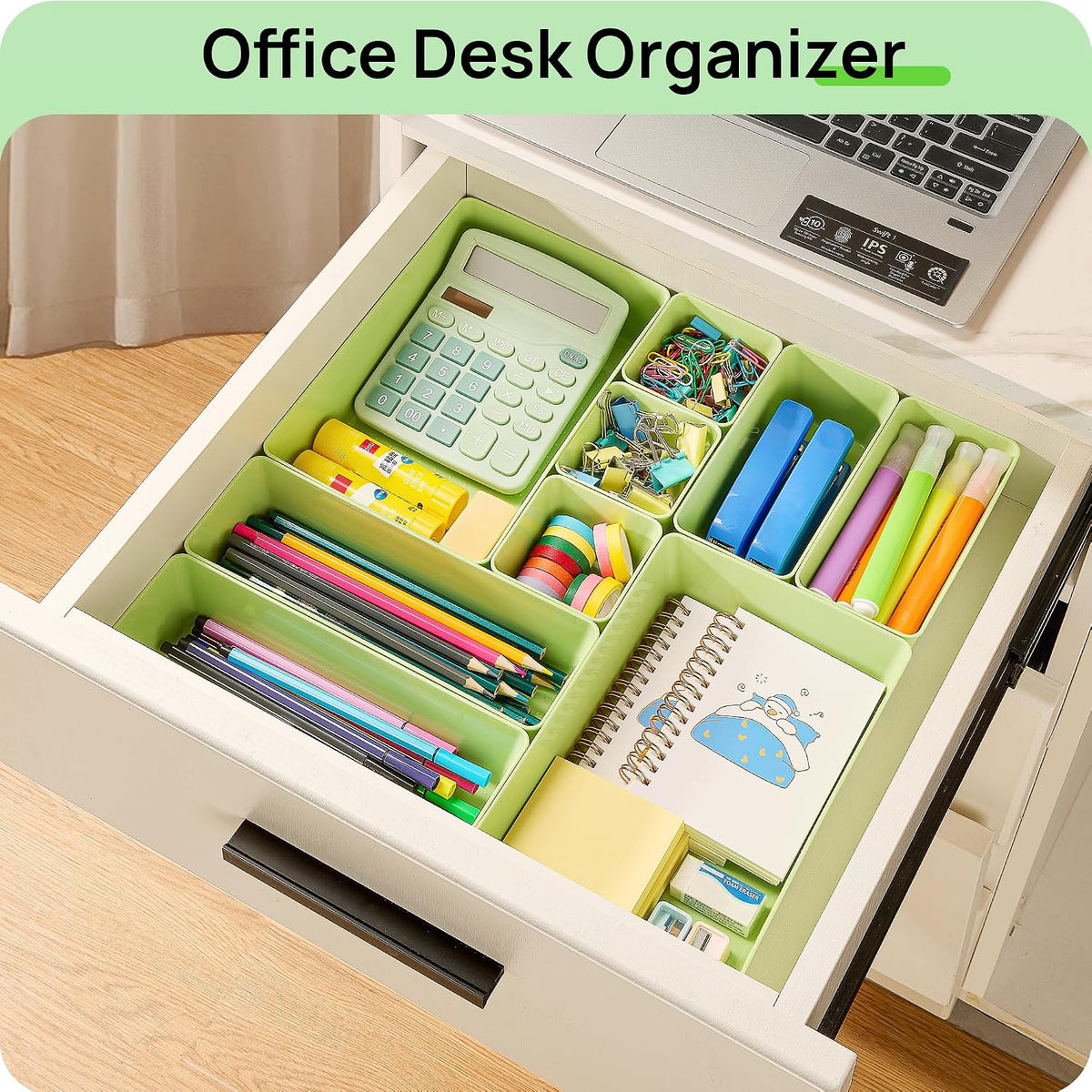 Vtopmart 25 PCS Clear Plastic Drawer Organizers Set, 4-Size Versatile Bathroom and Vanity Drawer Organizer Trays, Storage Bins for Makeup, Bedroom, Kitchen Gadgets Utensils and Office