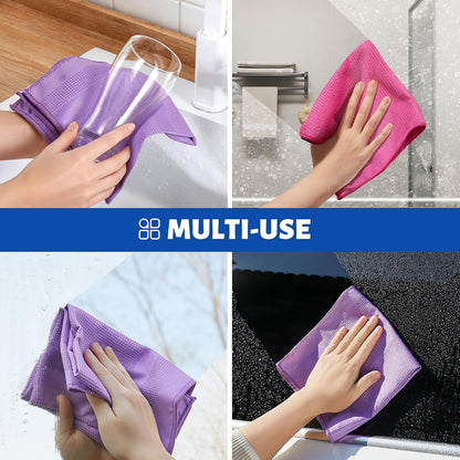 18 Pack Microfiber Cleaning Cloth, Kitchen Towels for Dish Drying Washing, Absorbent Streak Free Lint Free Rags for Cleaning, Reusable and Washable Towels - 10" x 10"
