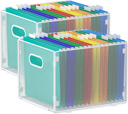samstar Hanging File Organizer, Mesh File Folder Organizer File Crate File Cabinet Inserts Storage Box, Letter Size