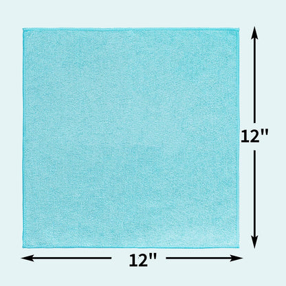 Microfiber Cleaning Cloth, Cleaning Rags Microfiber Towel Bulk Absorbent Lint-Free Wash Cloths, All-Purpose Shop Towels for Cars, Automotive, Garage, Home & Kitchen 11.5"*11.5"