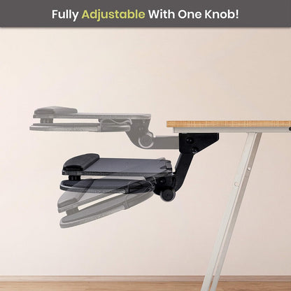 Under Desk Keyboard Tray, 27" x 11" Tray, 17.75" Track, One Knob Control, Undermount Sliding Computer Keyboard with Wrist Rest, Adjustable Height and ±15° Tilt