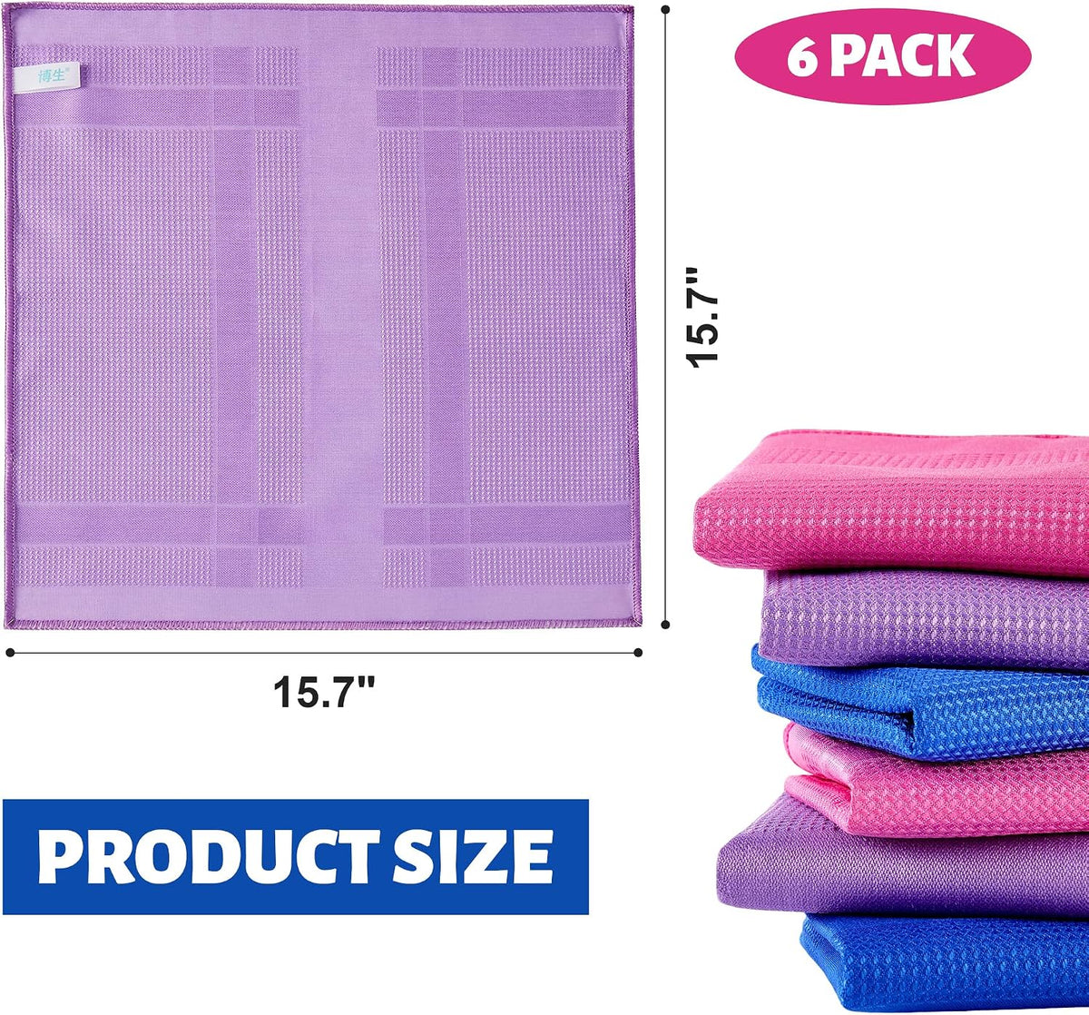 18 Pack Microfiber Cleaning Cloth, Kitchen Towels for Dish Drying Washing, Absorbent Streak Free Lint Free Rags for Cleaning, Reusable and Washable Towels - 10" x 10"