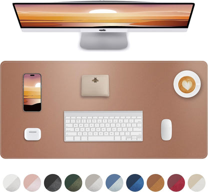 AFIING Large Desk Mat 55" x 24" - PU Leather Desk Pad Protector, Waterproof Non-Slip Extended Mouse Pad for Office Desk, Keyboard, Laptop and Home Workspace (Black)