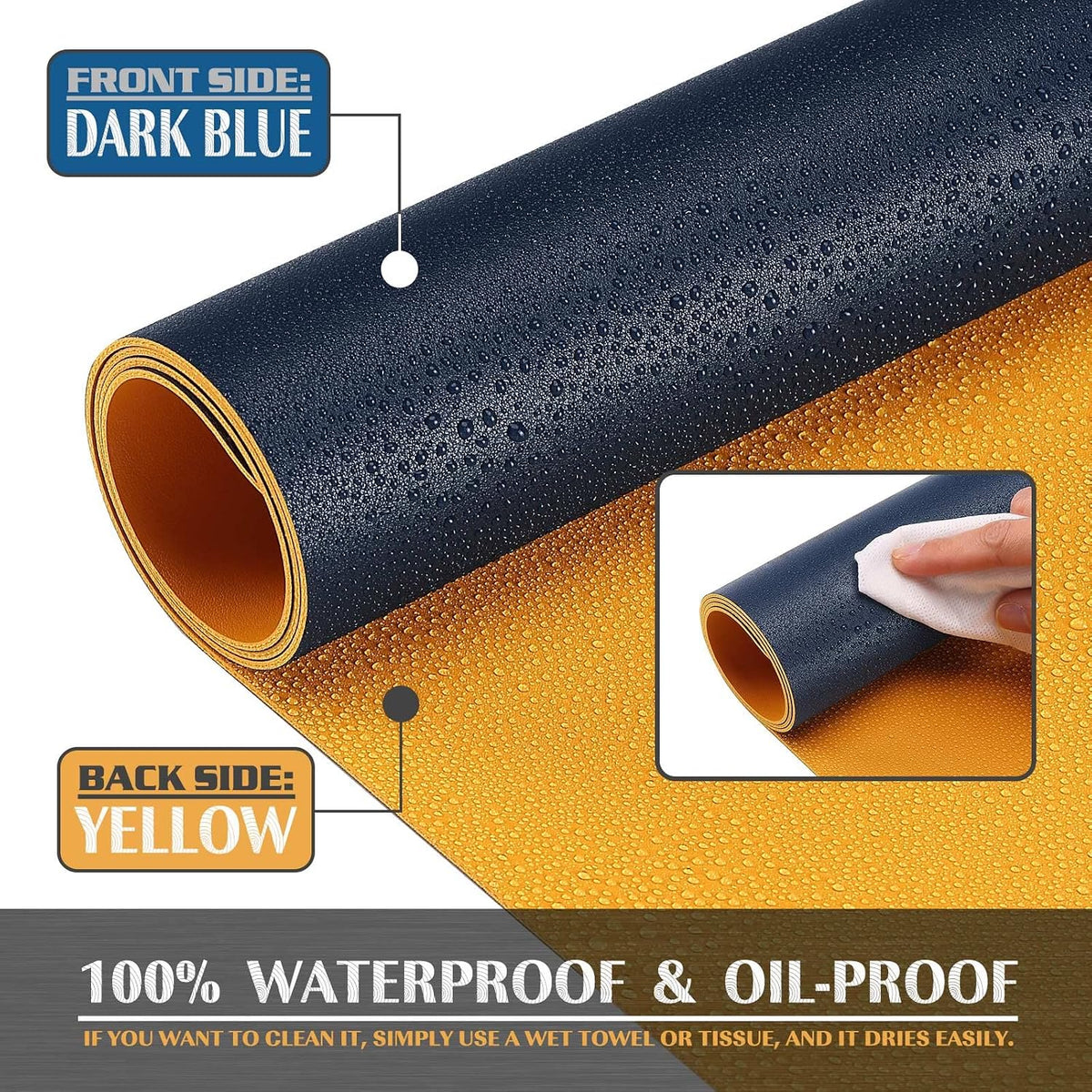 K KNODEL Large Office Leather Desk Mat, Mouse and Keyboard Pad, Computer and Laptop Mat, Desktop Protector and Cover, Writing Pad and Blotter (31.5"x15.7", Black)