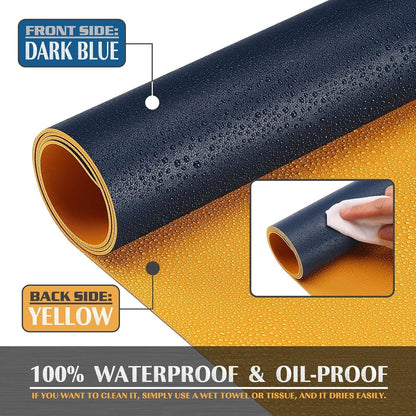 K KNODEL Large Office Leather Desk Mat, Mouse and Keyboard Pad, Computer and Laptop Mat, Desktop Protector and Cover, Writing Pad and Blotter (31.5"x15.7", Black)