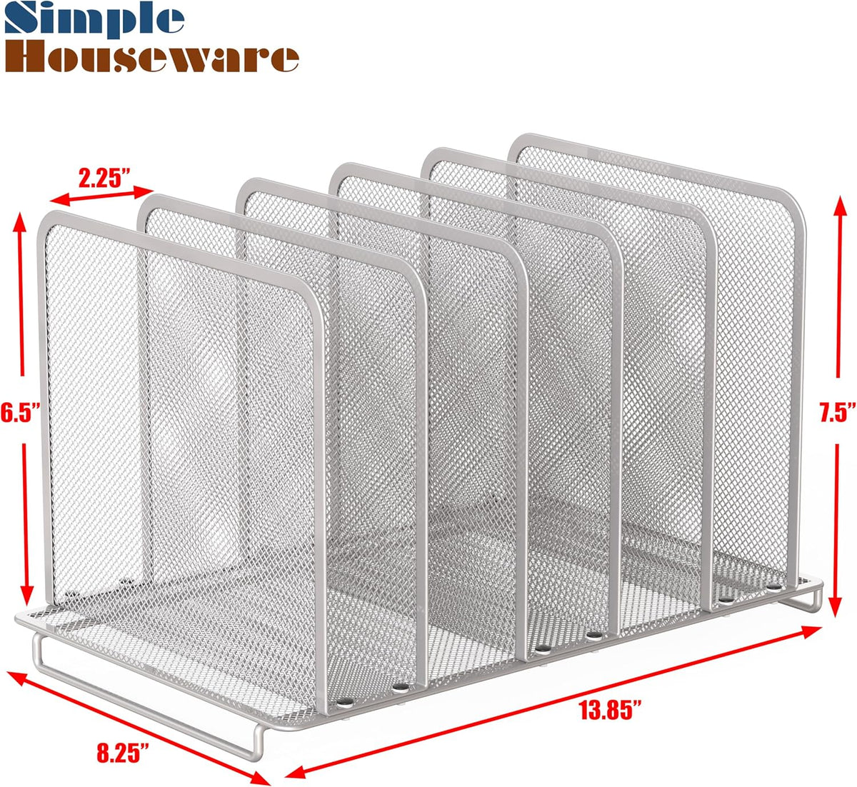 Simple Houseware Expandable 5 Section Upright File Sorter Organizer, Black