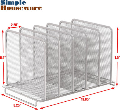 Simple Houseware Expandable 5 Section Upright File Sorter Organizer, Black