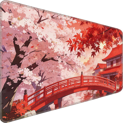 31.5" x 15.7" Waterproof Fabric Desk Pad, Rubber Anti-Slip Base, Stitched Edges No Curling, Fits Laptop Keyboard and Mouse, Smooth Office Mat Large Mouse Pad for Work Game, Black