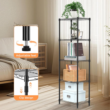 M MZG 450 lbs Steel Storage Shelving 3-Tier Utility Shelving Unit Steel Organizer Wire Rack for Home,Kitchen,Office (11.8" D x 17.7" W x 26.3" H) - Colors B