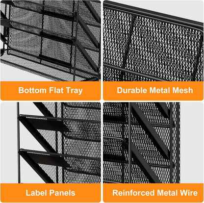 Kuntine.B Wall File Organizer Office Hanging Magazine Holder Wall File Organizer for Office Home (Black, 5 Tier)