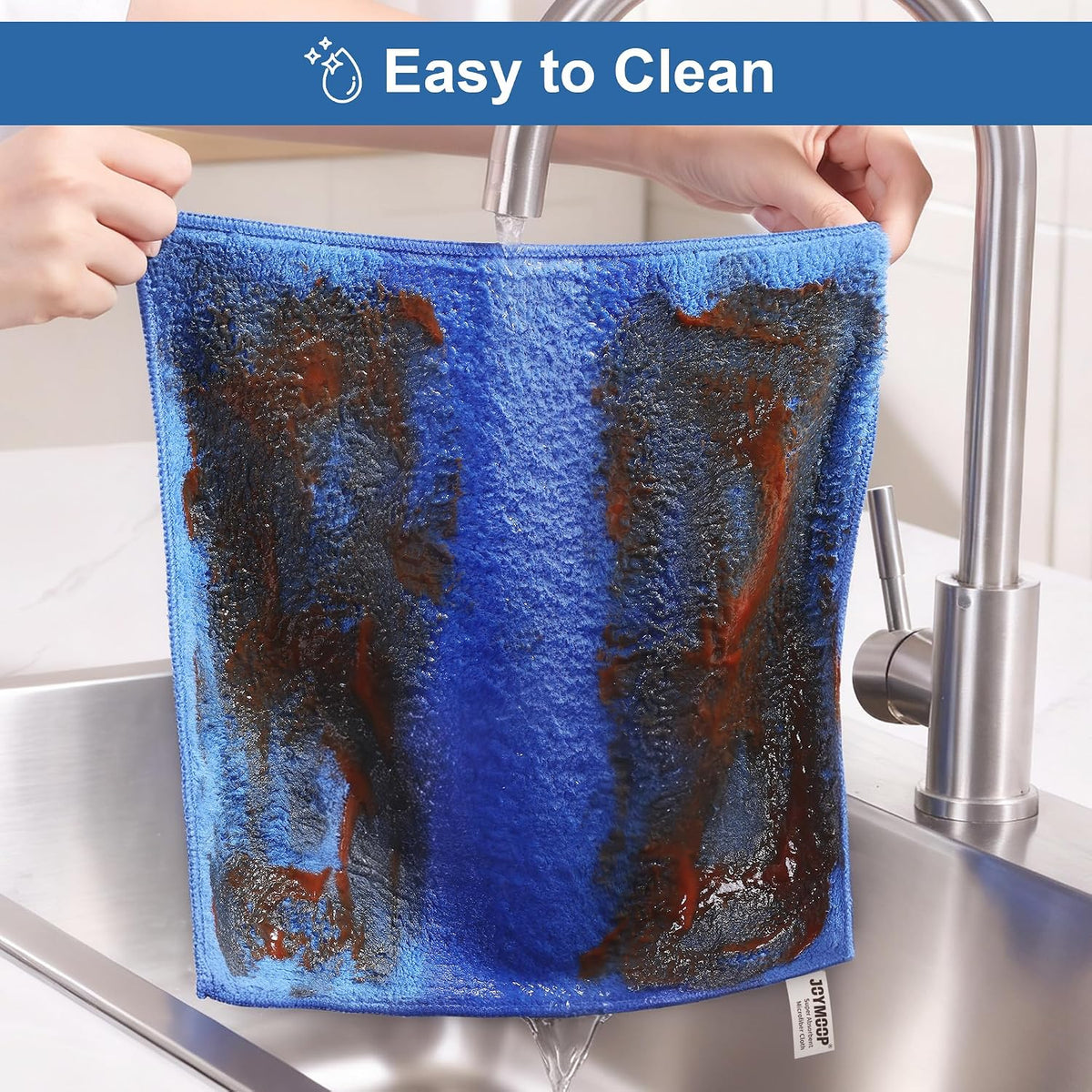 18 Pack Microfiber Cleaning Cloth, Kitchen Towels for Dish Drying Washing, Absorbent Streak Free Lint Free Rags for Cleaning, Reusable and Washable Towels - 10" x 10"