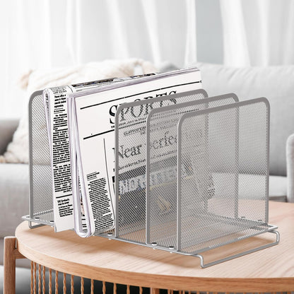 Simple Houseware Expandable 5 Section Upright File Sorter Organizer, Black