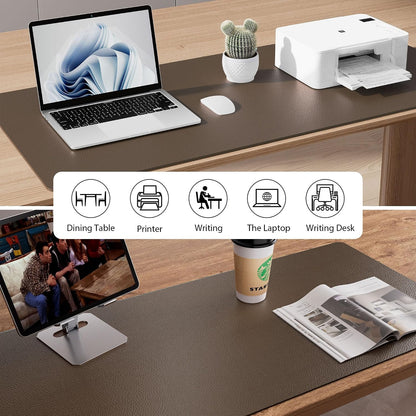 Aothia Leather Office Desk Pad Protector, Non-Slip PU Leather Desk Blotter, Waterproof Laptop Writing Mouse Pad for Office and Home, Black, 31.5" x 15.7" - Colors B