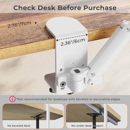 Clamp-on Adjustable Arm Rest, 360° Rotating Elbow Rest for Desk