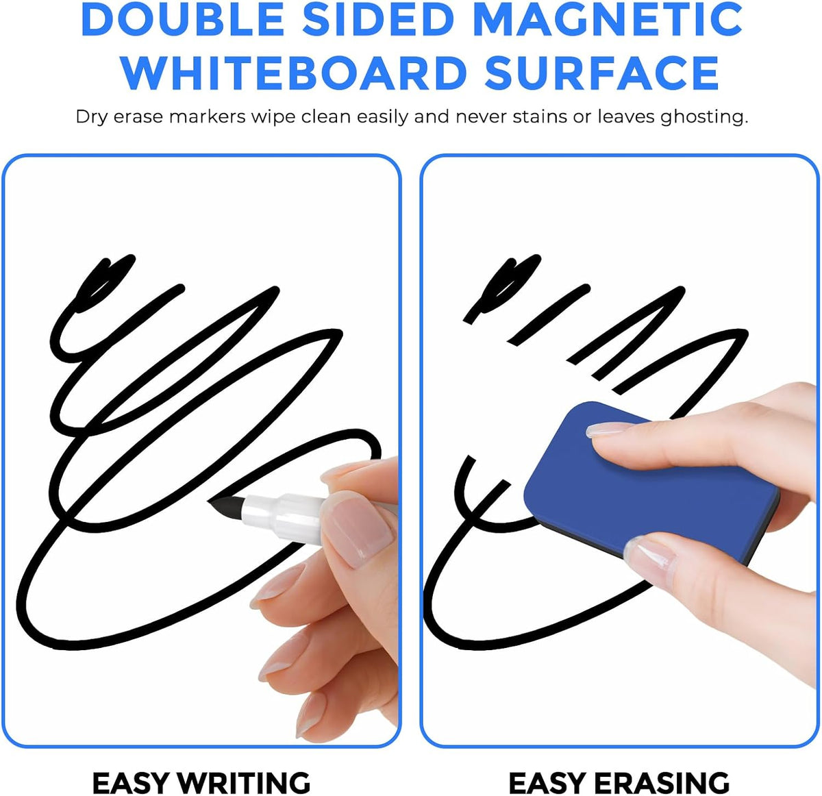 Monthly Calendar Dry Erase Board for Wall, 16"x12", White Frame