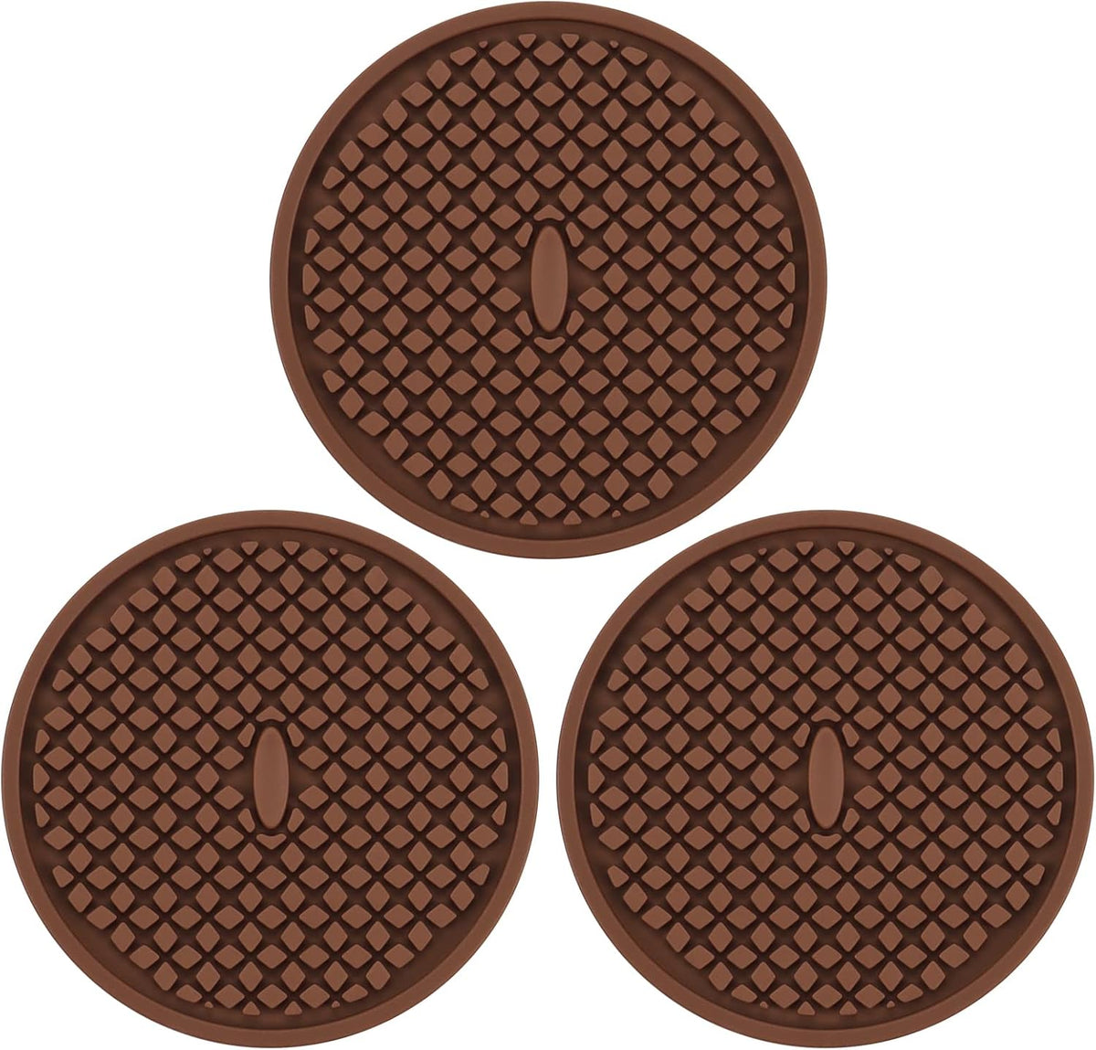 Silicone Coasters for Drinks, Thickened Black Coaster with Deep Tray Grooved Design Cup Mat, Washable Heat Resistant Durable Non-Slip Coasters for Coffee Table Wooden Desk Kitchen Bar