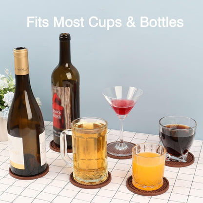 Silicone Coasters for Drinks, Thickened Black Coaster with Deep Tray Grooved Design Cup Mat, Washable Heat Resistant Durable Non-Slip Coasters for Coffee Table Wooden Desk Kitchen Bar