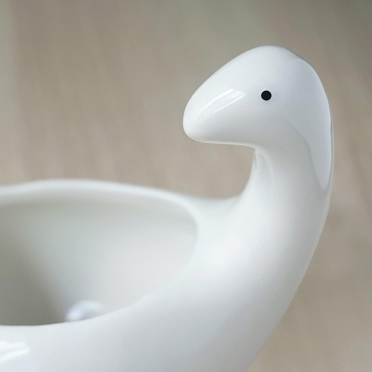 White Dinosaur Ceramic Succulent Planter Flower Plant Pot Window Box with Saucer Cartoon Animal Decor, 5 Inch, Indoor Outdoor