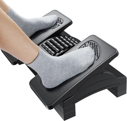 Adjustable Foot Rest Under Desk with Massage Texture and Roller