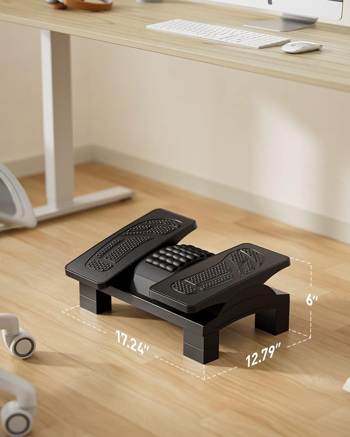 Adjustable Foot Rest Under Desk with Massage Texture and Roller