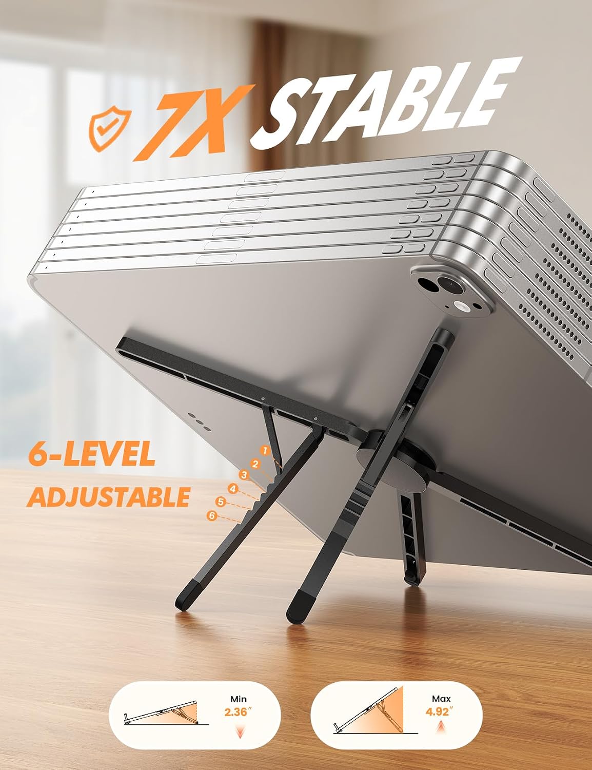 Portable Laptop Stand for Desk Travel 0.47in Ultra-Slim Non-Magnet